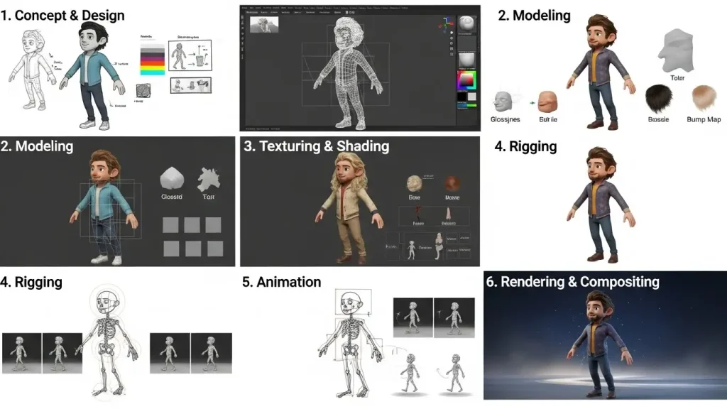 How to make 3d animation characters?