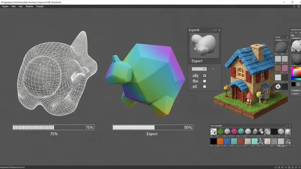 Rendering and Exporting Colored Models