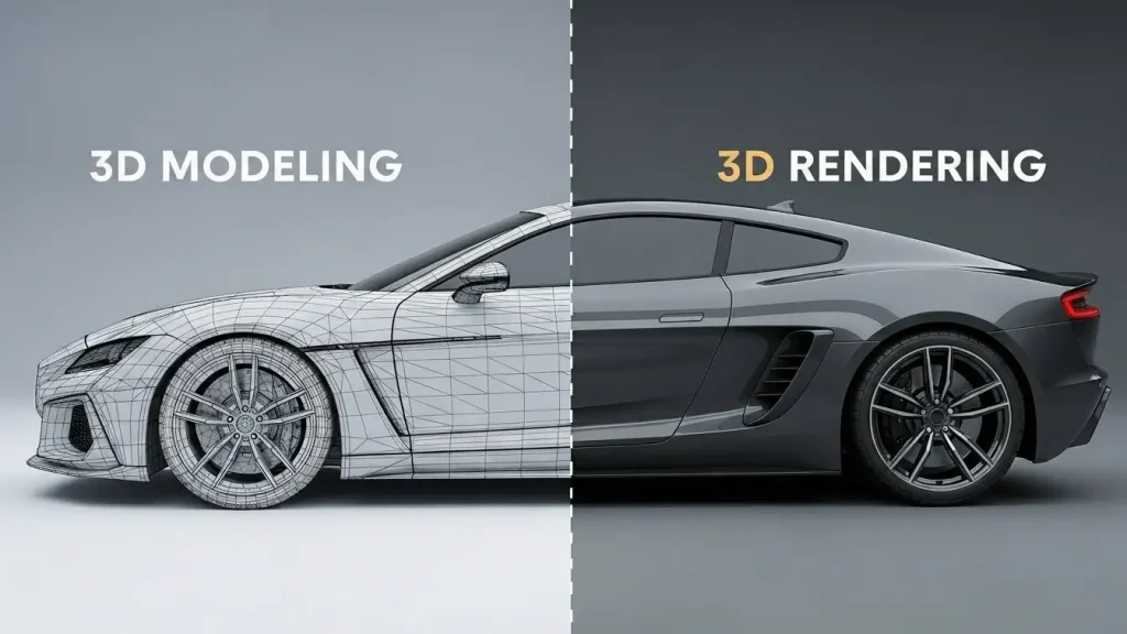 3D Modeling vs 3D Rendering | Key Differences Explained 2 3D Modeling vs 3D Rendering