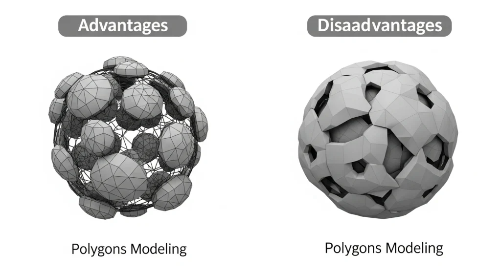 Advantages and Disadvantages of Polygons Modeling