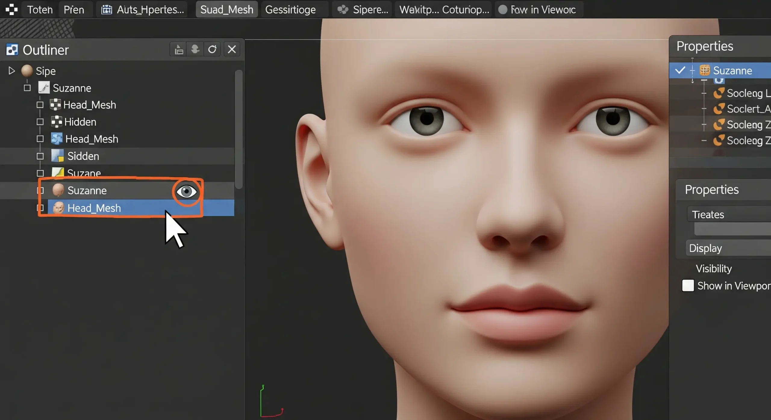 How Do You Hide Or Unhide An Object's Face in A Blender?