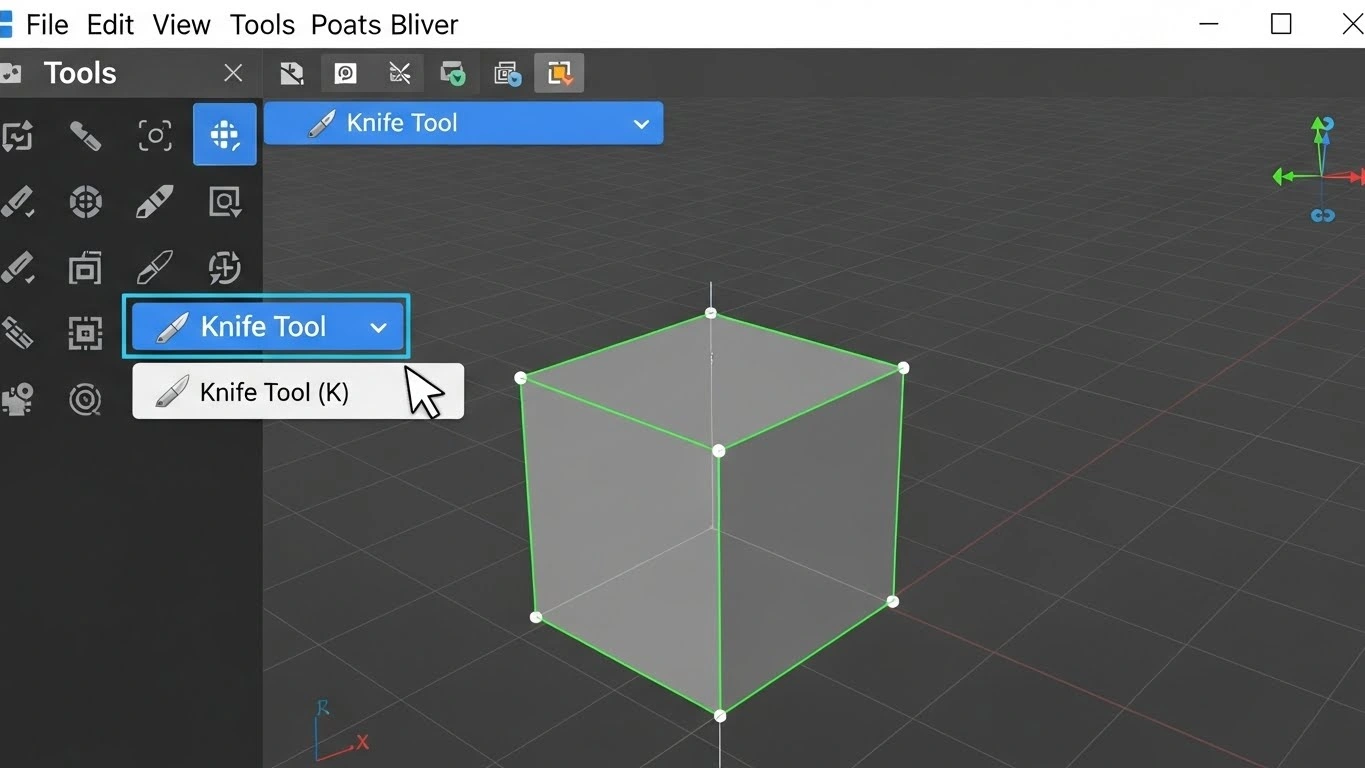 How do you activate the knife tool?