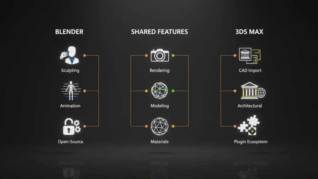 Key differences between 3ds max vs blender