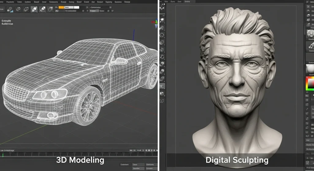 3D Modeling vs Sculpting: Discover Which One Is Truly Right for You 2 The difference between 3D modeling vs Sculpting