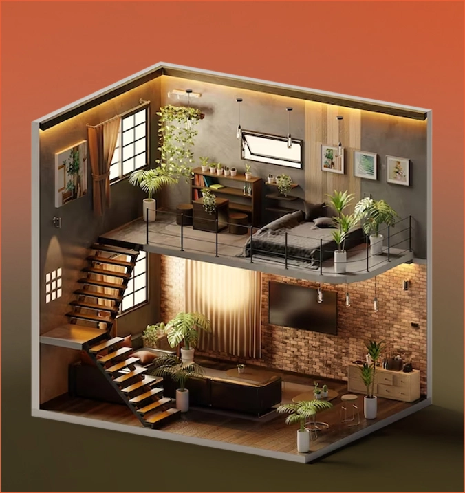 3D Architectural interior modeling services