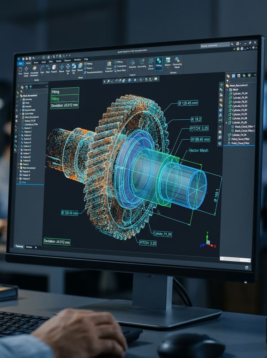 Deviation comparison between CAD and scan