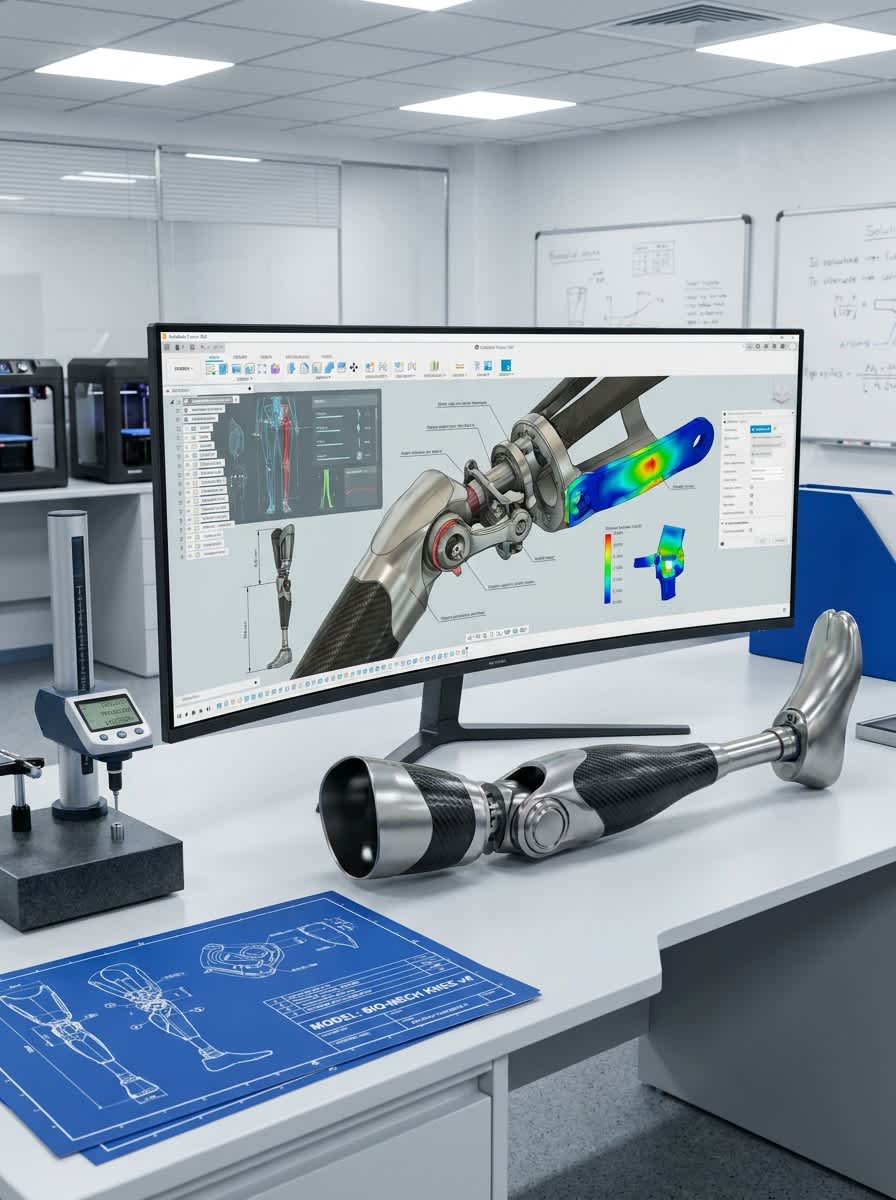 3D CAD model of a handheld medical device housing