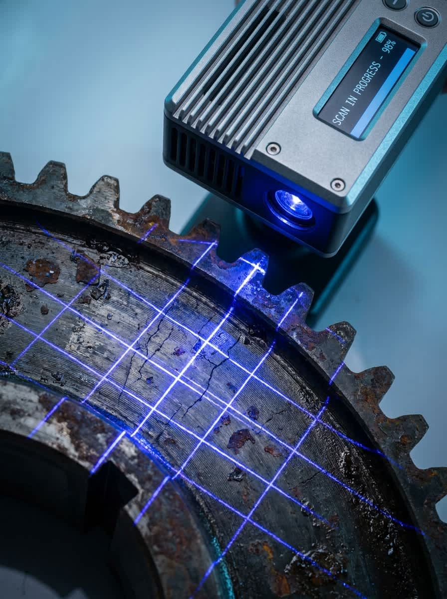 Mechanical part rebuilt as editable CAD