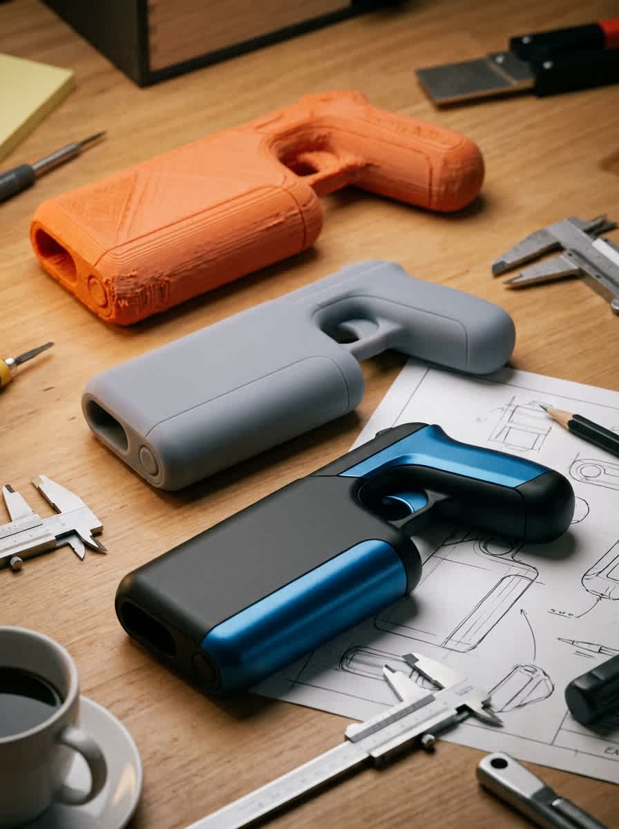 Rendered 3D prototype of a consumer product