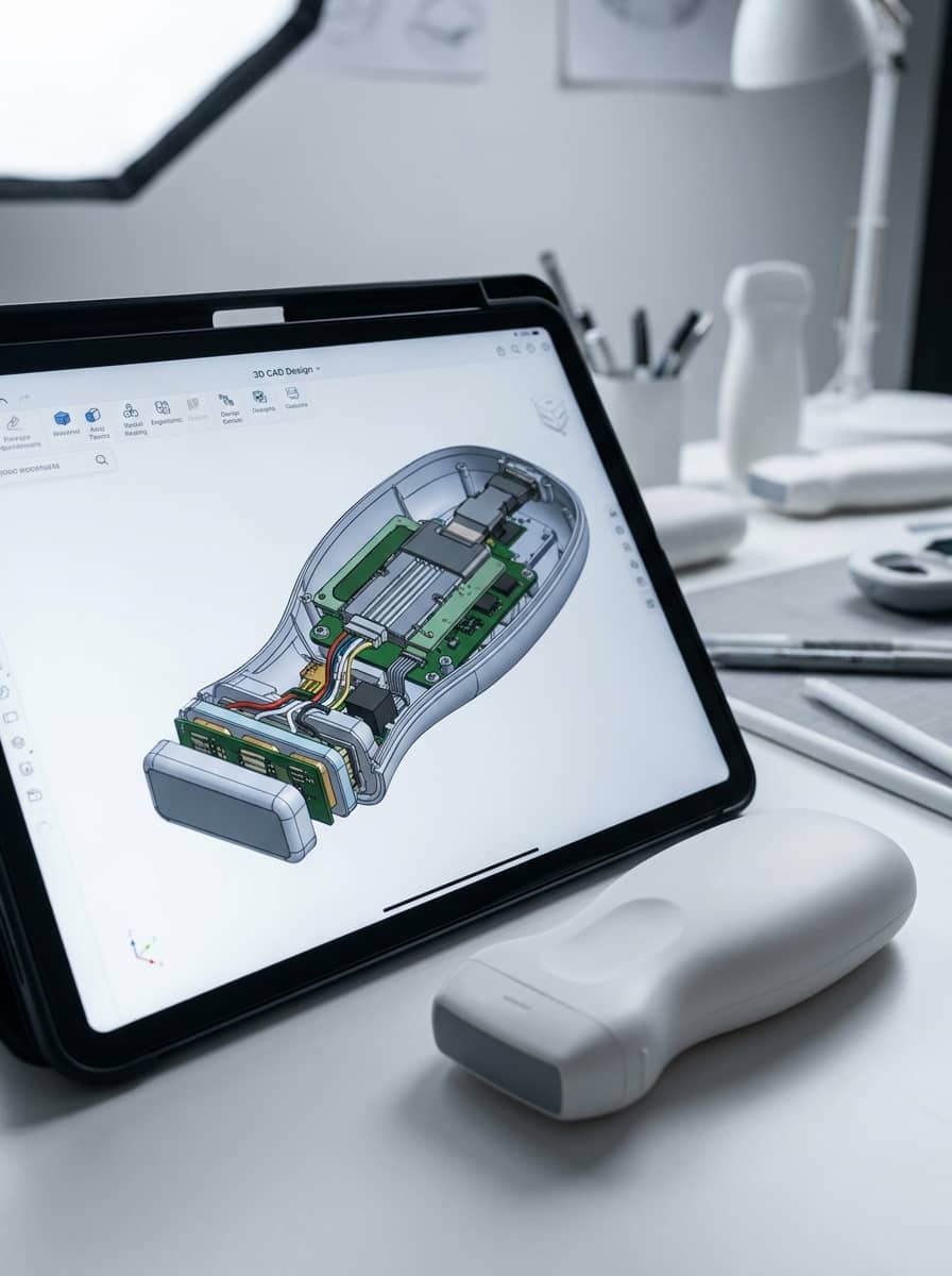 Photorealistic render of a wearable health monitor